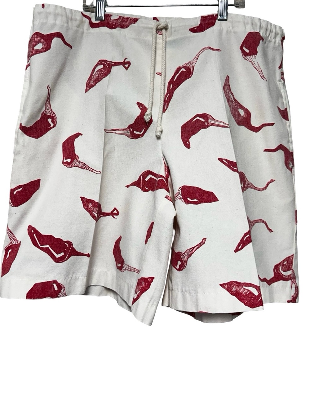 Vintage Michigan Rag Co. Chili Pepper Print Drawstring Shorts Size Small Cotton